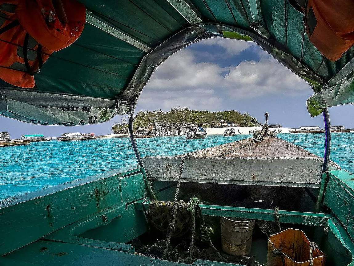 Snorkelling over a turquoise reef in Zanzibar